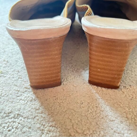 Gabor VTG Multicolour Pastel Woven Open Backed Low Block Heel Mules Shoes - Picture 8 of 13